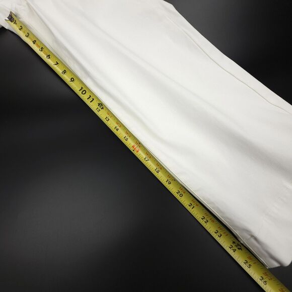 NEW Spanx Stretch Twill Cropped Pant White 70s Boho Wide Leg Shaping Trouser - Picture 4 of 8